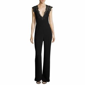 THEORY Zuzanna ELEVATE CREPE JUMPSUIT Size 4 $535 BLACK LACE